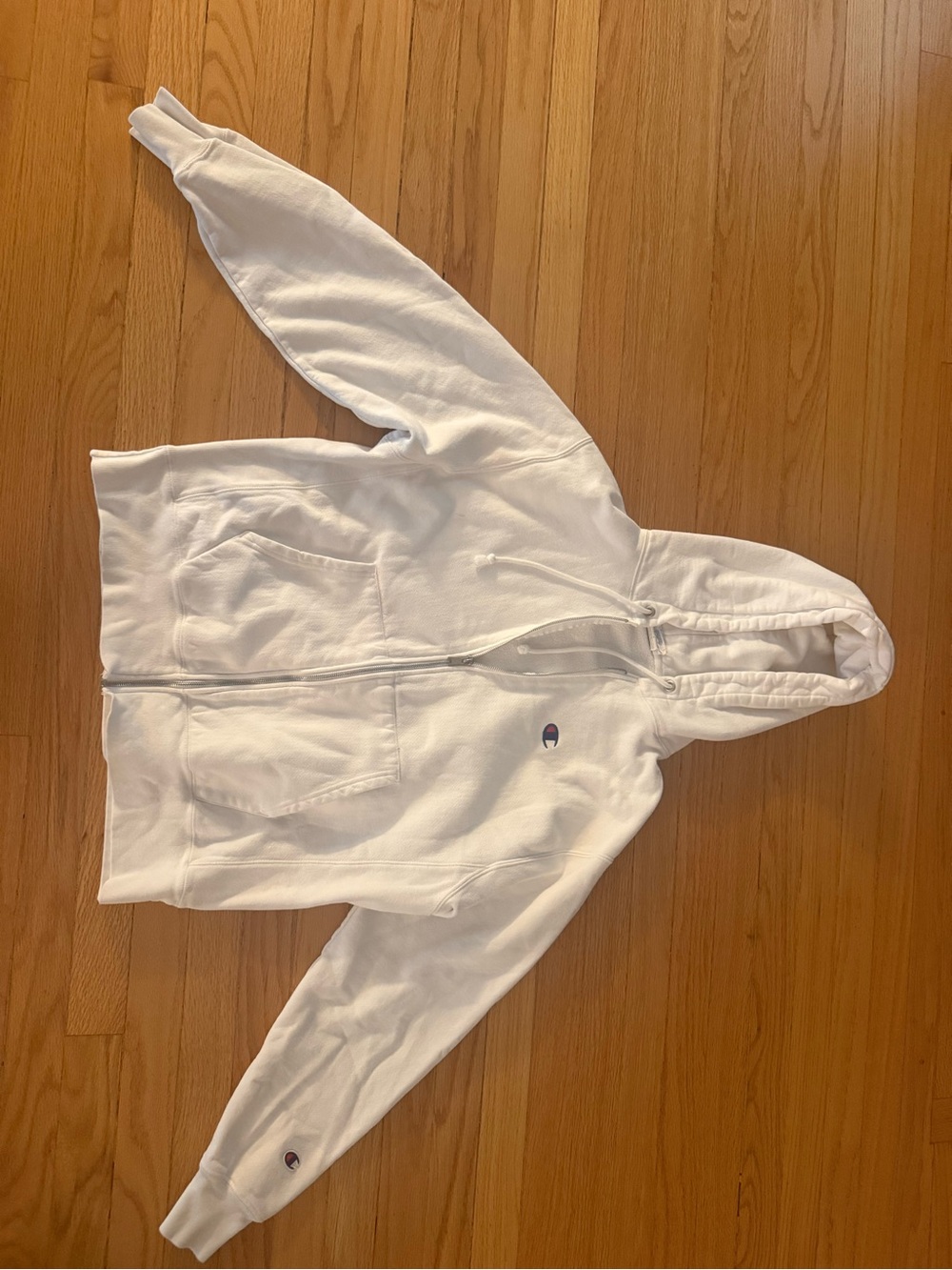 Champion Reverse Weave Full Zip Hoodie White Women’s Large